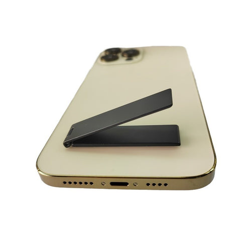 SlimStand Pro black folding phone stand opened on the back of a smartphone